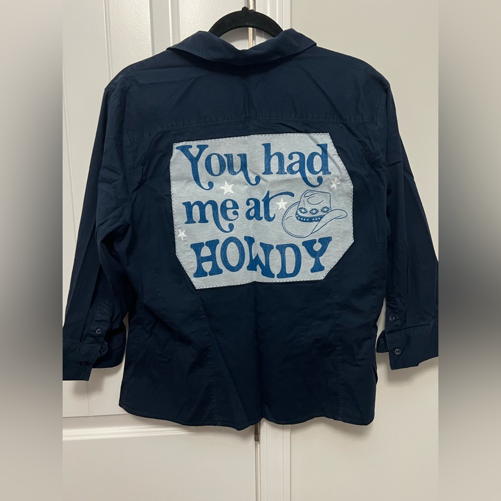 Quarter sleeve Upcycled Button Down